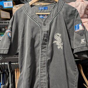 1990's RARE VINTAGE MLB WHITE SOX STARTER JERSEY Grey SIZE Large